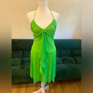 High low gauzy breezy halter tie dress